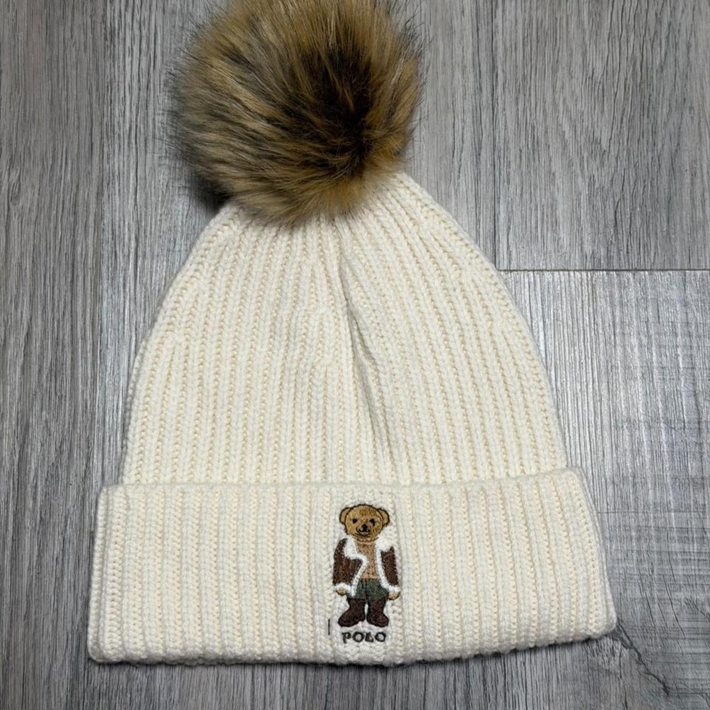 Polo Ralph Lauren, Polo Bear Faux Fur Pom Beanie, Women, OS